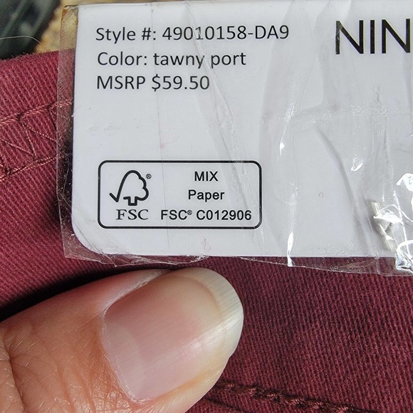 Nine West Women's Heidi Pull On Skinny Twill Pants Size 4 Tawny Port Wine - Picture 4 of 7